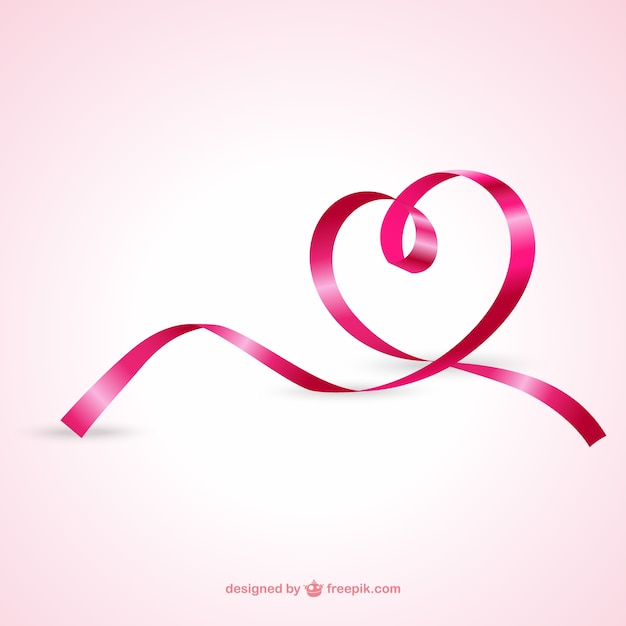 Heart from pink ribbon