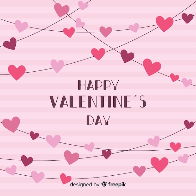 Free vector heart garland valentine's day background