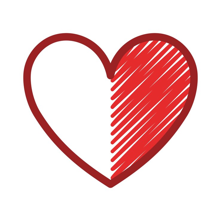 Free Vector heart hand drawn half filled