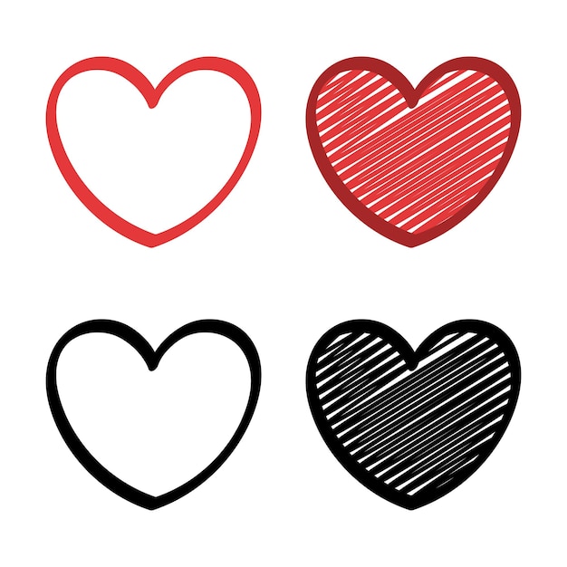 Free vector heart hand drawn set