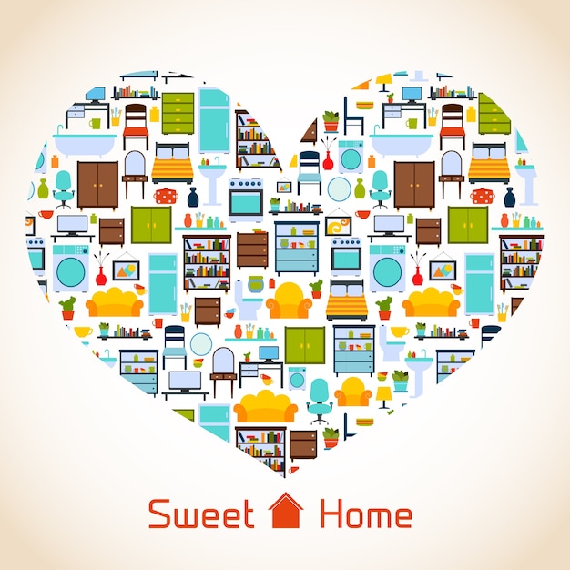 Free vector heart home