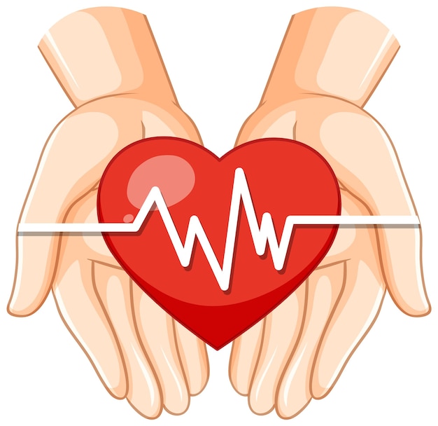 Free vector heart on human hands