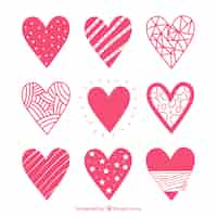 Free vector heart icon set