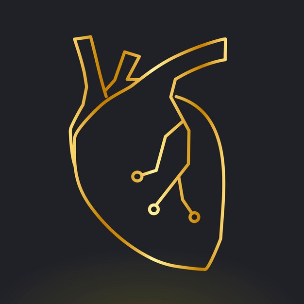 Heart icon vector for cardiac technology