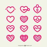 Free vector heart icons