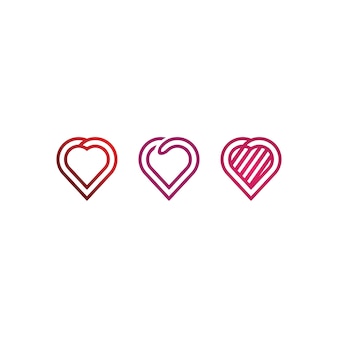 Логотип сердца и векторная иконка beauty love vector символ шаблона