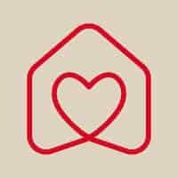 Free vector heart logo design, vector minimal style