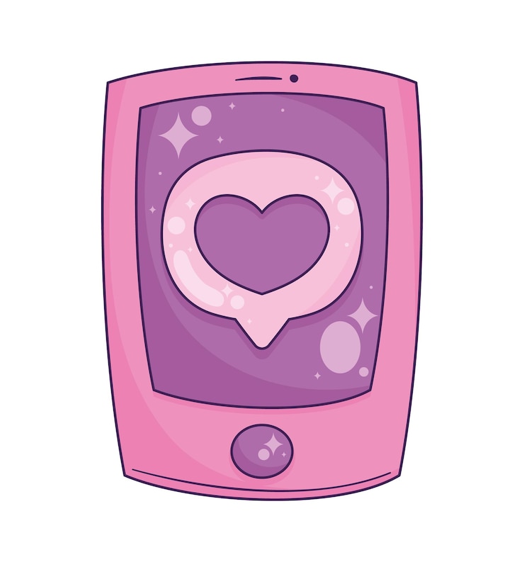 無料Vector スマートフォンで心の愛