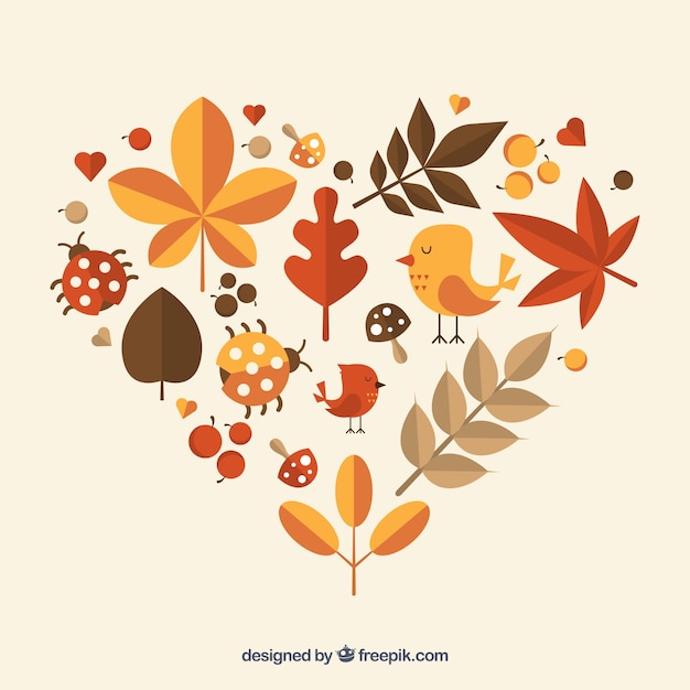 Heart made of autumnal nature