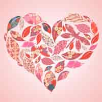 Free vector heart made of leaves