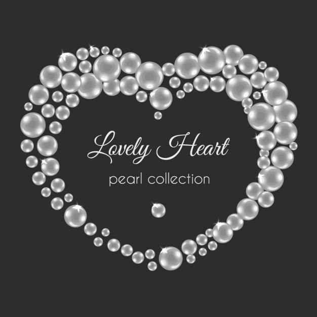 Free vector heart made of pearls