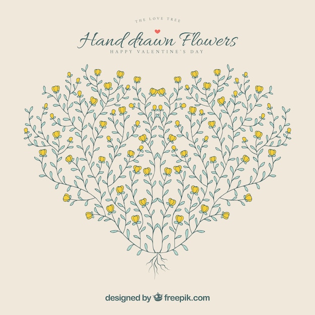 Free vector heart made up of flowers