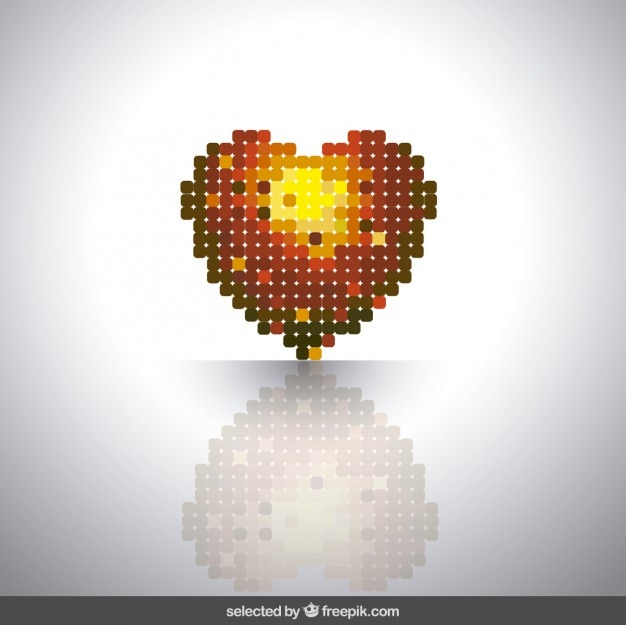 Free Vector heart made with rounded squares
