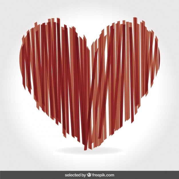 Free vector heart made with thin vertical stripes