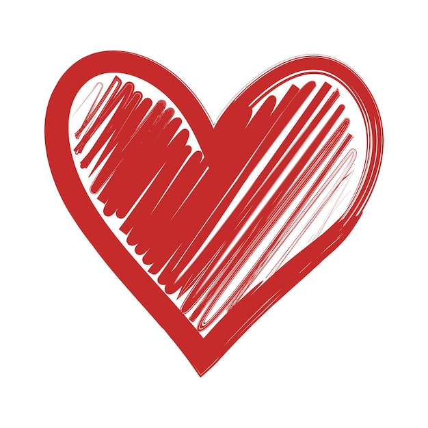 Free vector heart paint brush sketch style