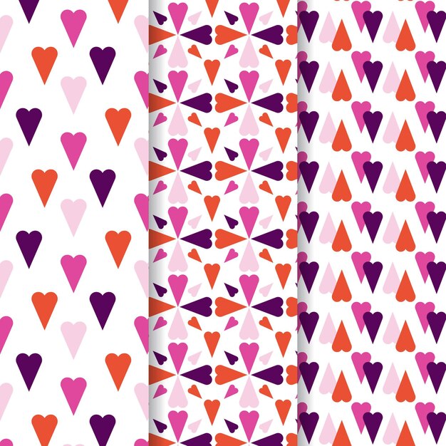 Heart pattern collection in flat design