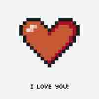 Free vector heart pixelated with a message