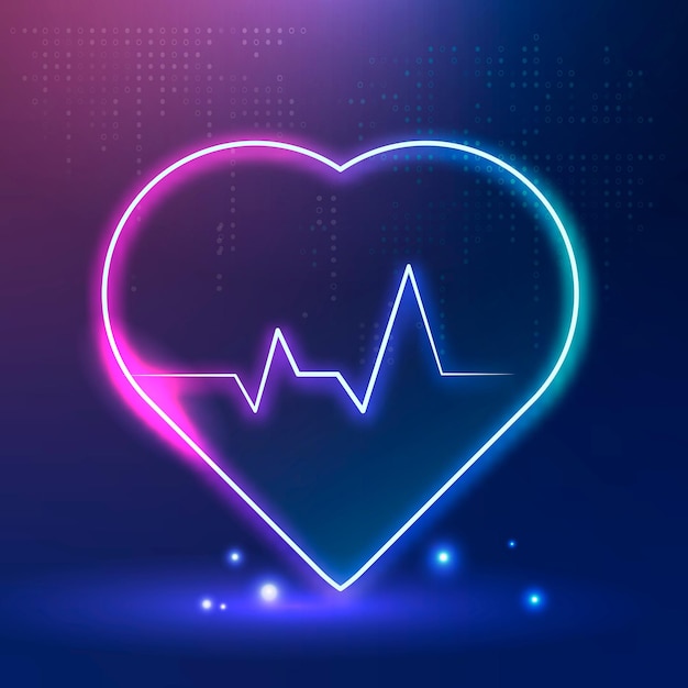 Бесплатное векторное изображение Значок пульса сердца для медицинских технологий
