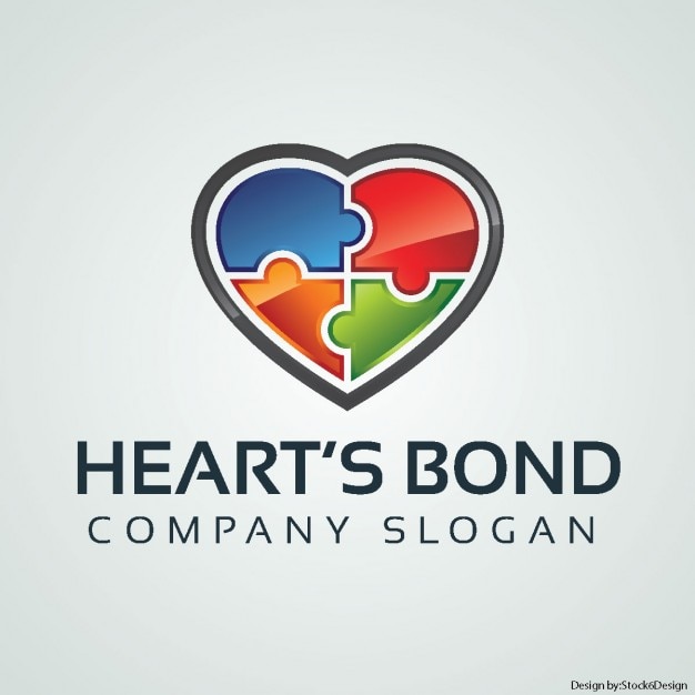 Free vector heart puzzle logo