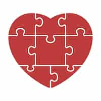 Vettore gratuito puzzle del cuore rosso