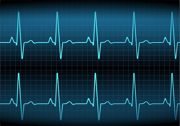 График сердечного ритма сердцебиение экг значок волна бирюзовый цвет фондовый векторная иллюстрация
