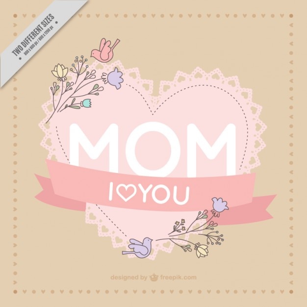 Free vector heart shape background for mother's day
