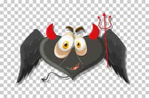 Free vector heart shape devil with facial expression