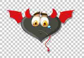 Free vector heart shape devil with facial expression