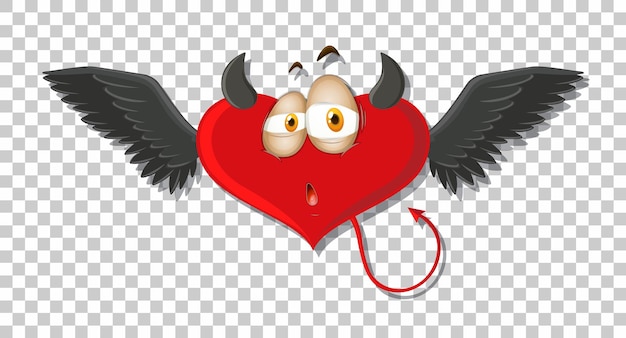 Free vector heart shape devil with facial expression