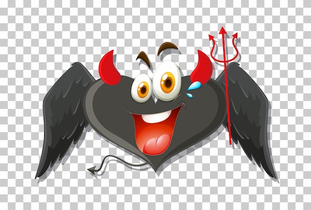 Free vector heart shape devil with facial expression