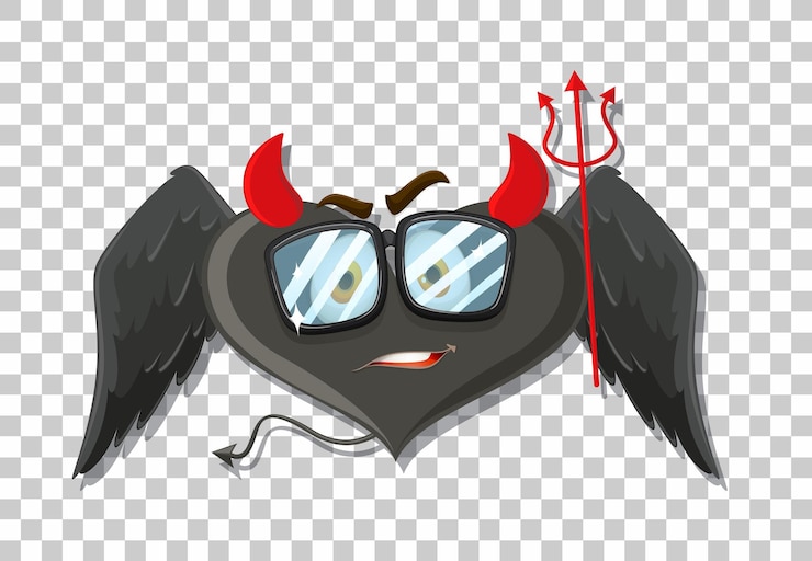 無料Vector 表情のあるハート型の悪魔