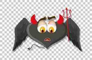 Free vector heart shape devil with facial expression