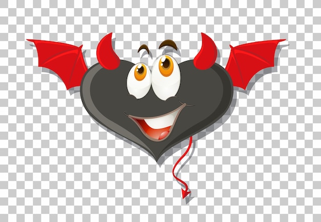 Free vector heart shape devil with facial expression