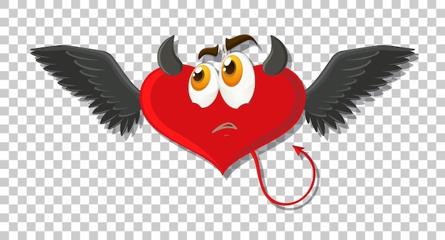 Heart shape devil with facial expression