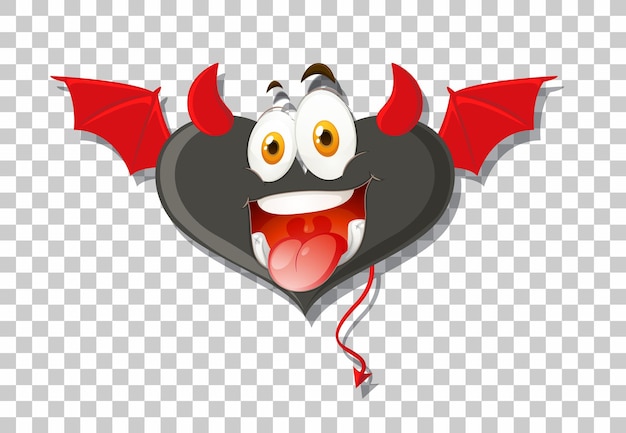 Free vector heart shape devil with facial expression