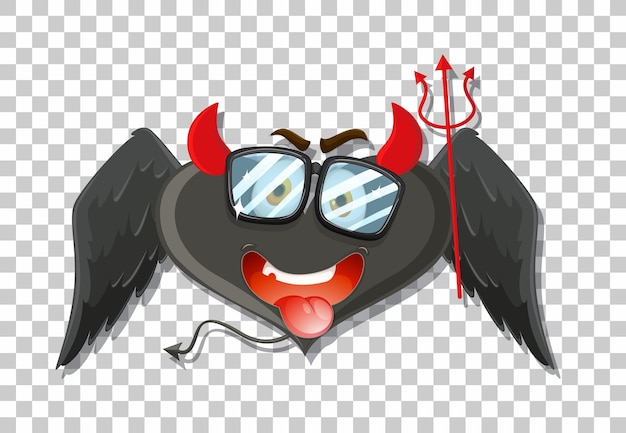 Free vector heart shape devil with facial expression