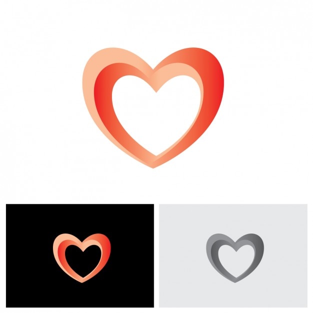 Free vector heart shape logo design