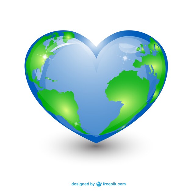 Heart shape planet Earth