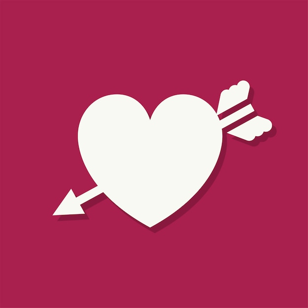 Vettore gratuito icona di giorno di san valentino a forma di cuore
