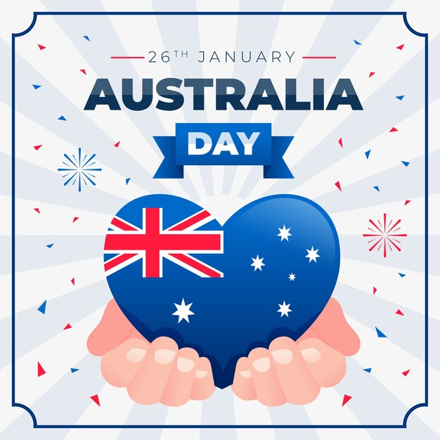 Heart shape with australian flag held in hands