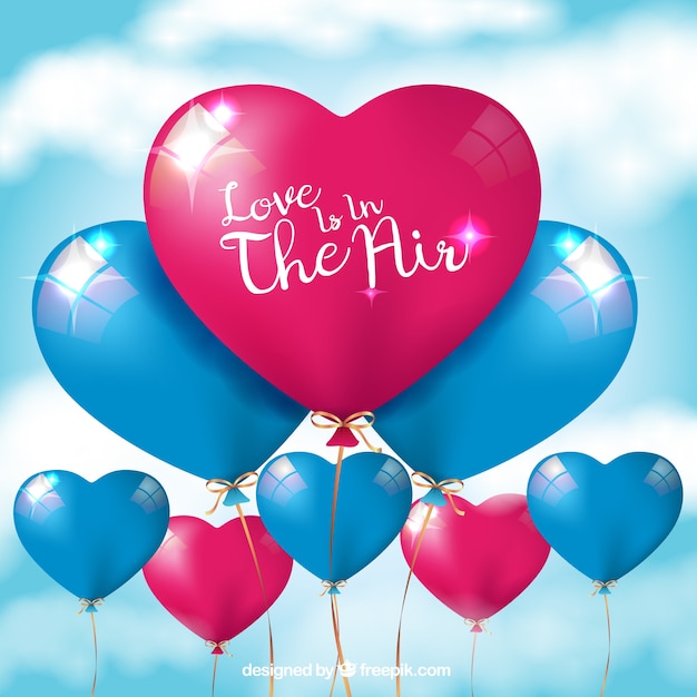 Free vector heart-shaped balloon background