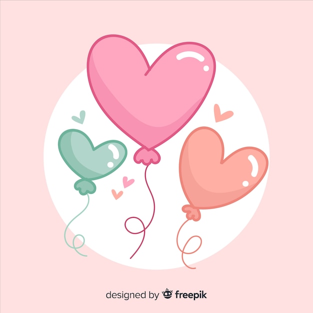 Free vector heart shaped balloon background