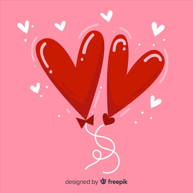 Free vector heart shaped balloon background