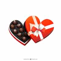 Vettore gratuito cuore di cioccolato a forma di scatola