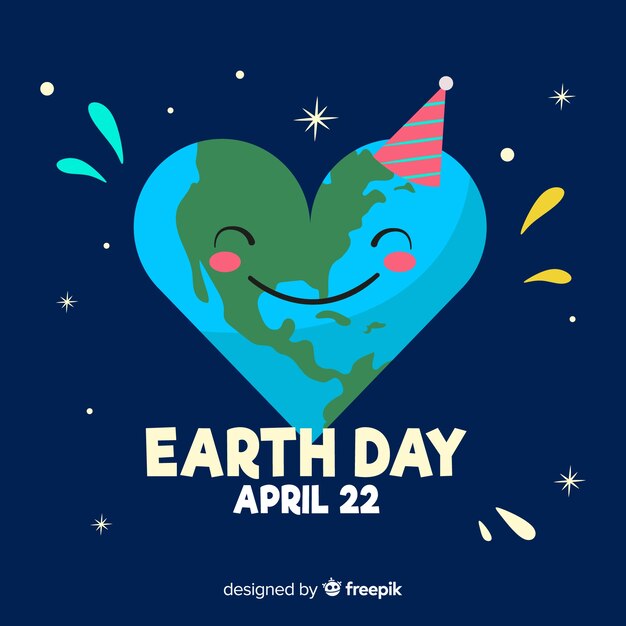 Heart-shaped planet mother earth day background