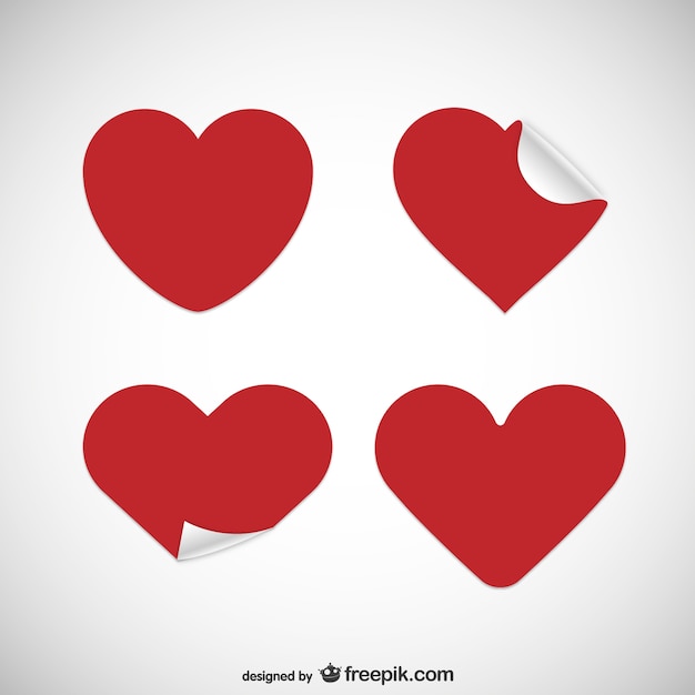 Free vector heart shaped stickers