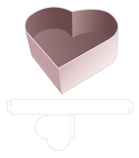 Heart shaped tray die cut template