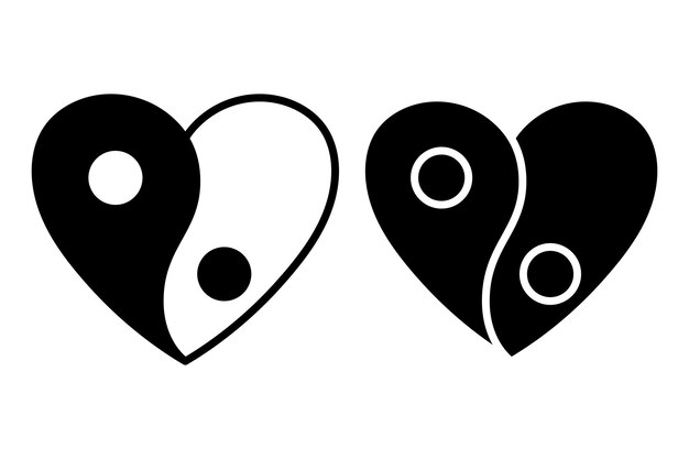 Heart shaped ying yang