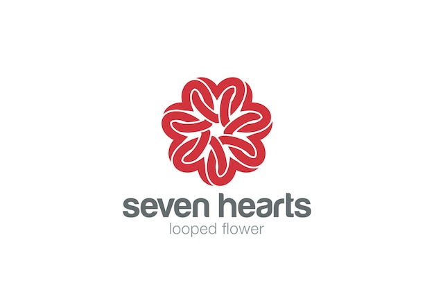 Free vector heart star flower logo  icon. linear style