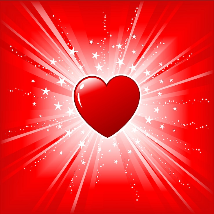 Free Vector heart on starburst